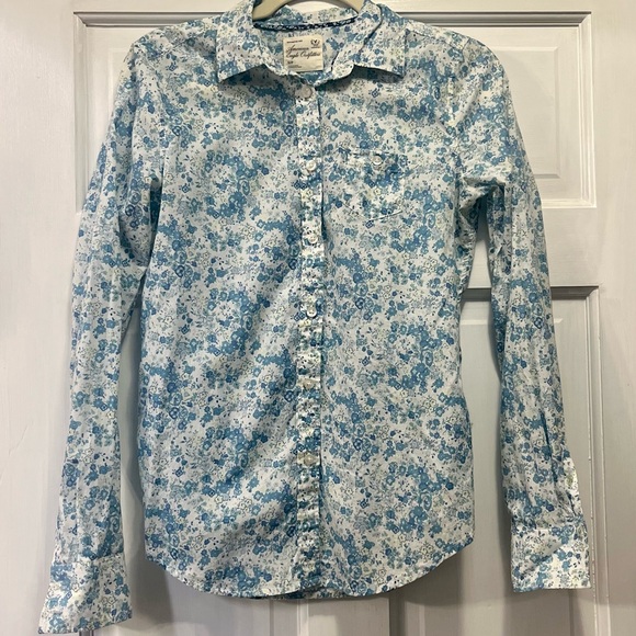 American Eagle Button Down Floral Small - Picture 2 of 6